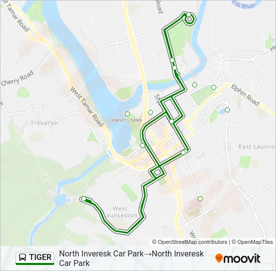 TIGER Bus Line Map