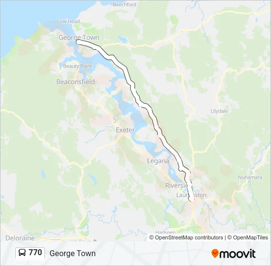 Mapa de 770 de autobús