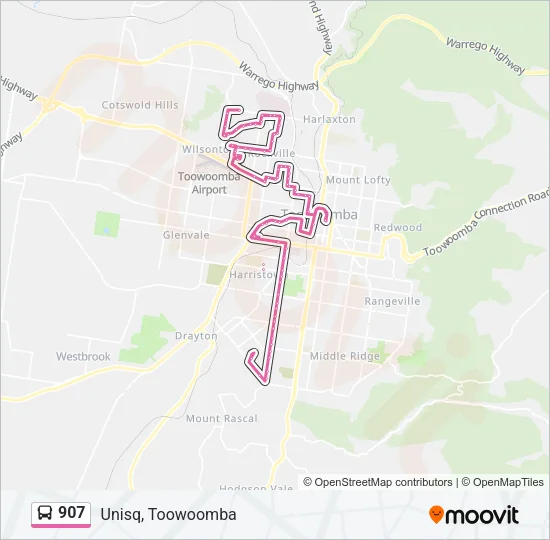 907 Bus Line Map
