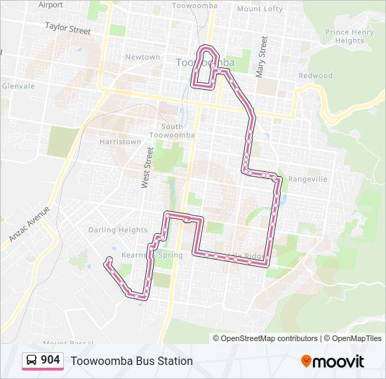 904 Bus Line Map