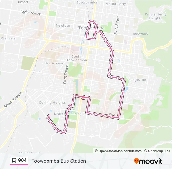 904 Bus Line Map
