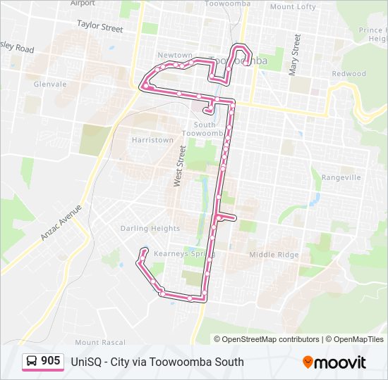 905 Bus Line Map