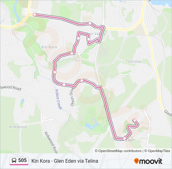 505 bus Line Map