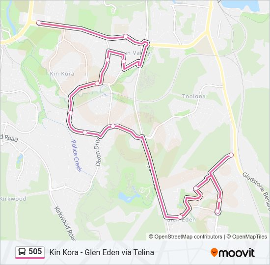 505 Bus Line Map