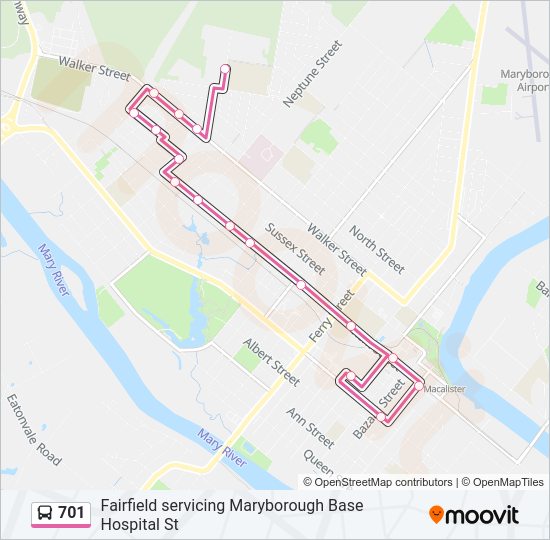 701 Bus Line Map