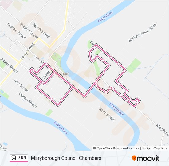 704 Bus Line Map
