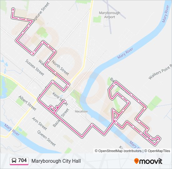 704 Bus Line Map