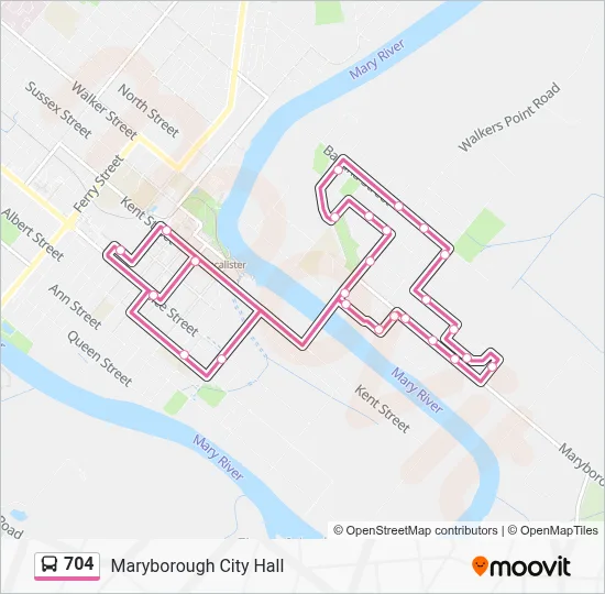 Maryborough Qld Bus Routes Map.pdf 704 Route: Schedules, Stops & Maps - Maryborough City Hall (Updated)