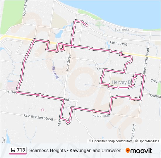 713 bus Line Map