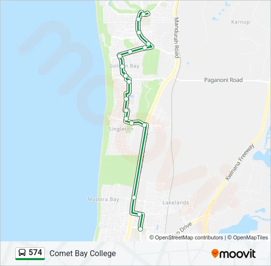 574 Bus Line Map