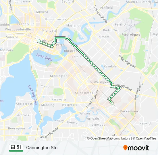 51 Bus Line Map