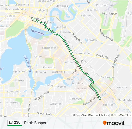 230 Bus Line Map