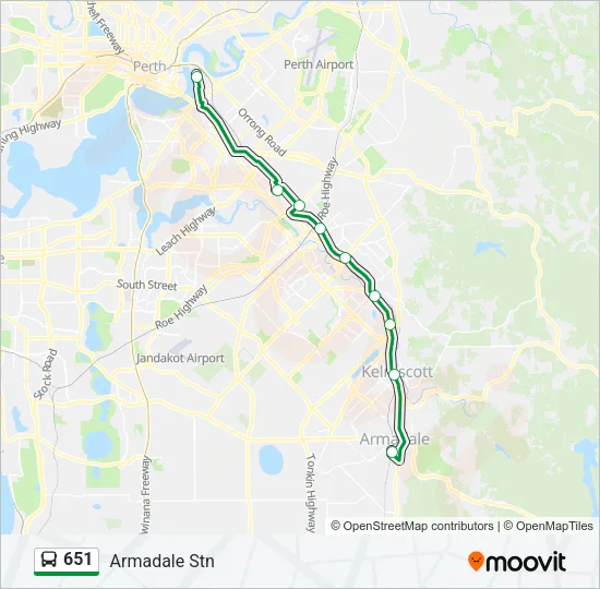651 Bus Line Map