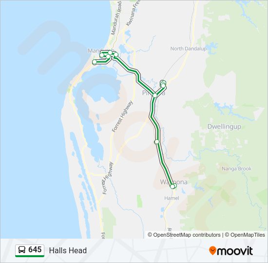 645 Bus Line Map