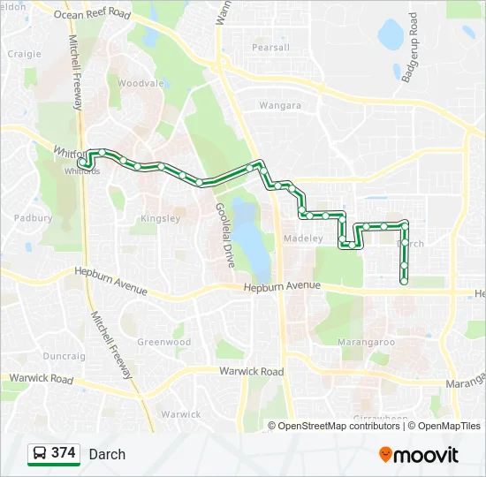 374 Bus Line Map