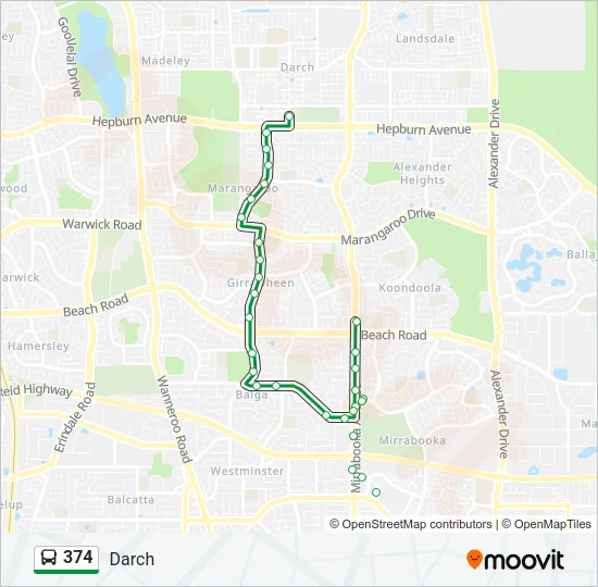 374 Bus Line Map