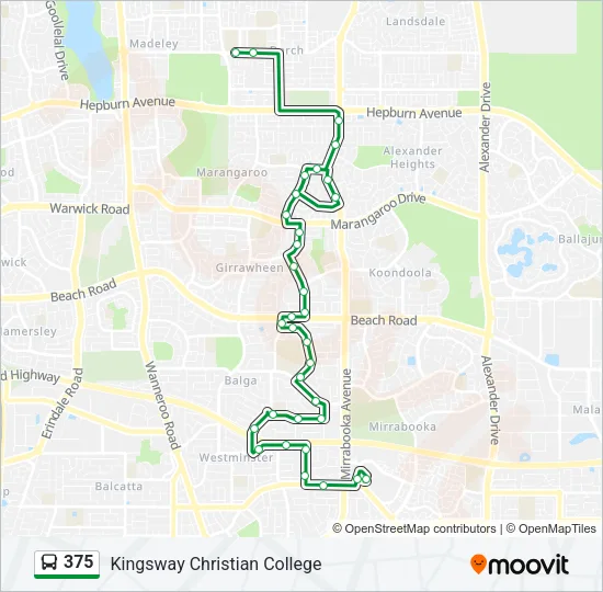 375 Bus Line Map