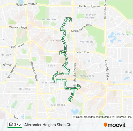 375 Bus Line Map
