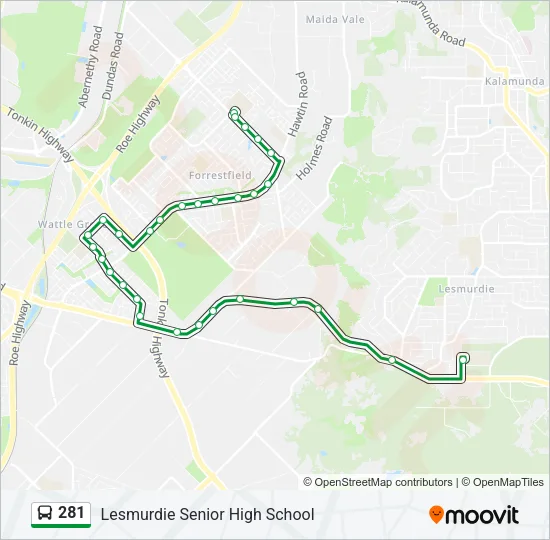 281 Bus Line Map