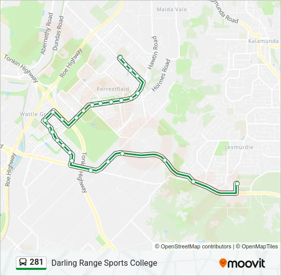 281 Bus Line Map