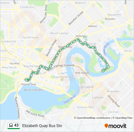 43 Bus Line Map