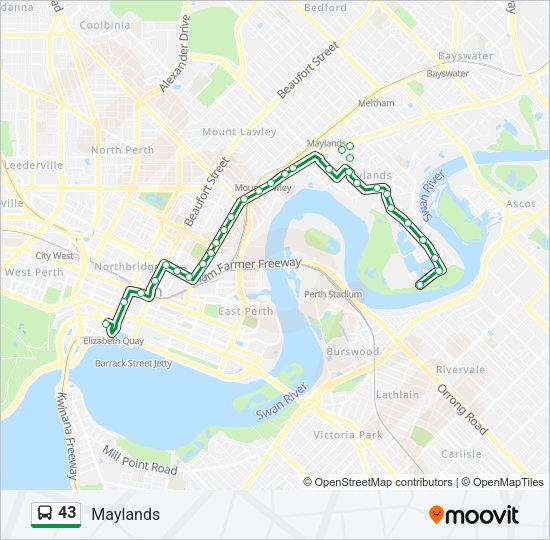 43 Bus Line Map