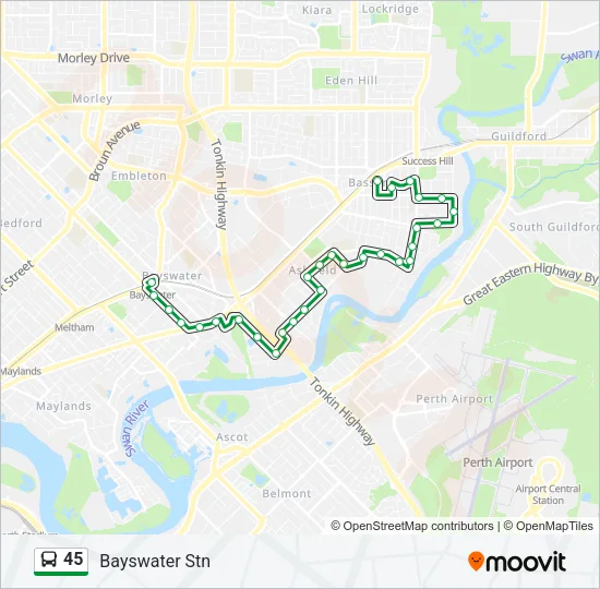 Mapa de 45 de autobús