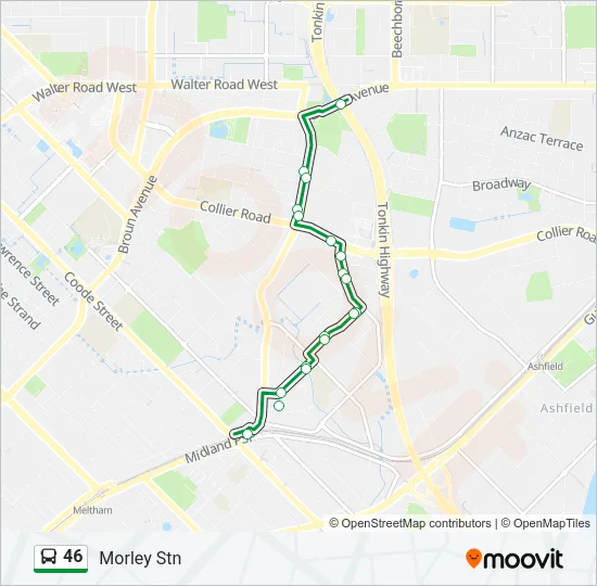 46 Bus Line Map
