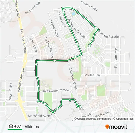 487 Bus Line Map