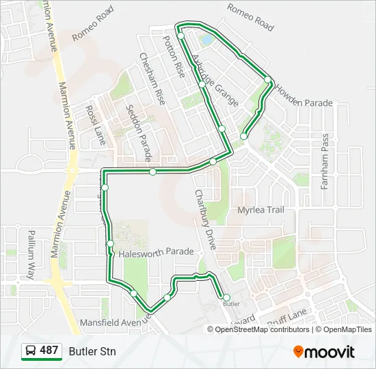 487 Bus Line Map