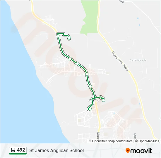 492 Bus Line Map