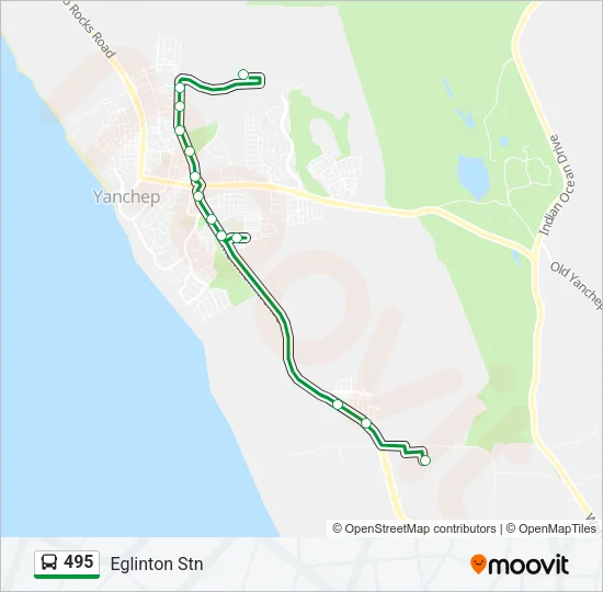 Mapa de 495 de autobús