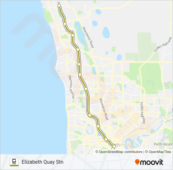 YANCHEP LINE Train Line Map
