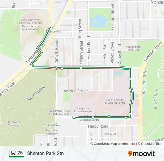 25 Bus Line Map