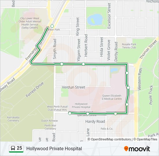 25 Bus Line Map