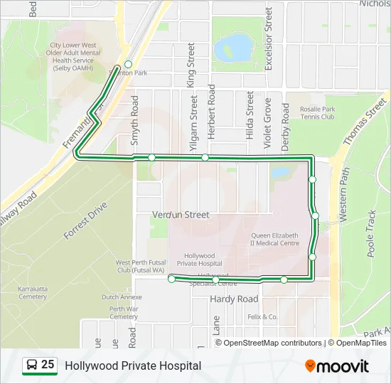 25 Bus Line Map