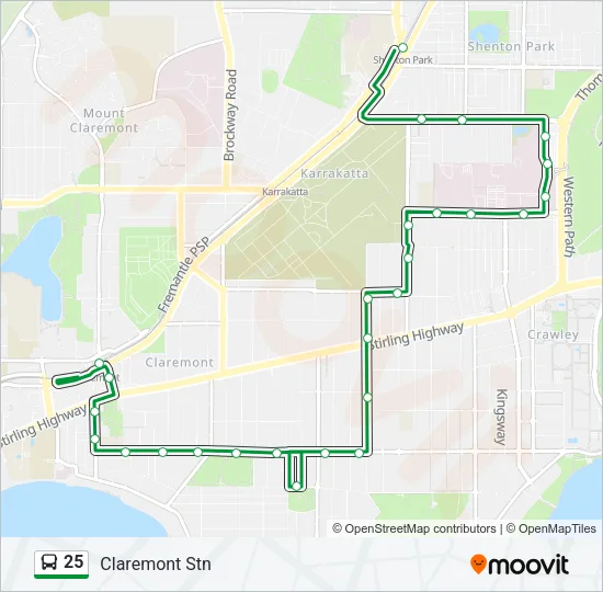25 Bus Line Map