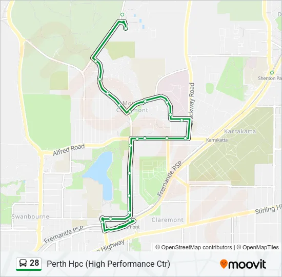 28 Bus Line Map