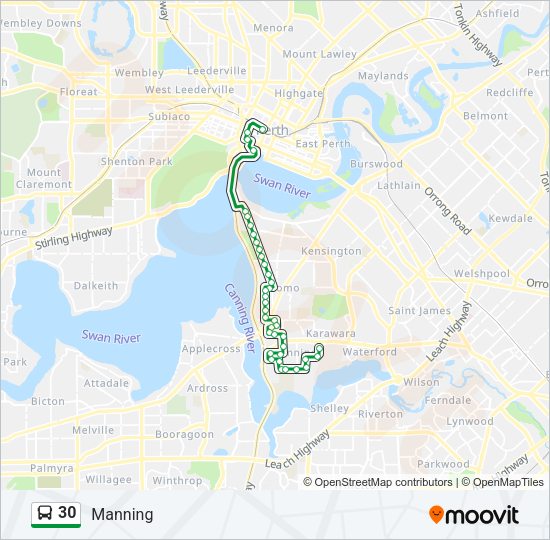 30 bus Line Map