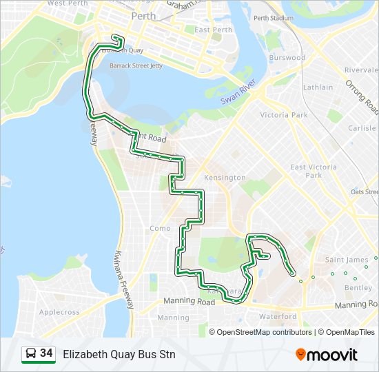 34 Bus Line Map