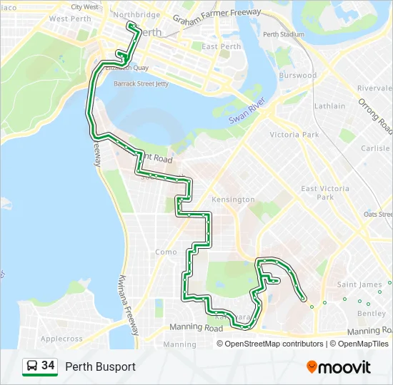 34 Bus Line Map