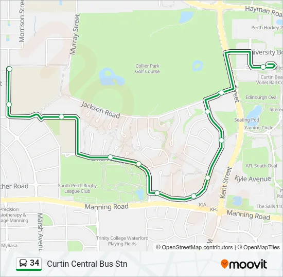 34 Bus Line Map