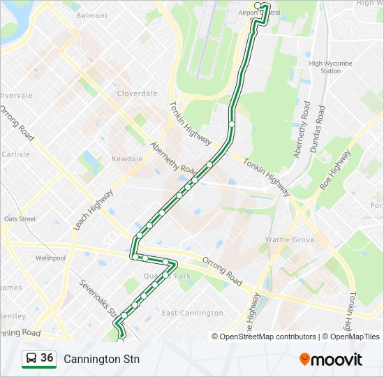 36 Bus Line Map