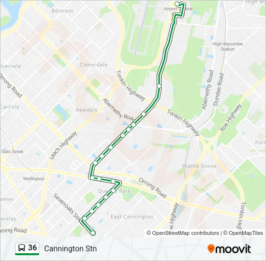 36 Bus Line Map