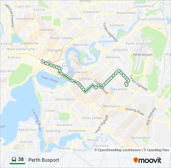 38 Bus Line Map