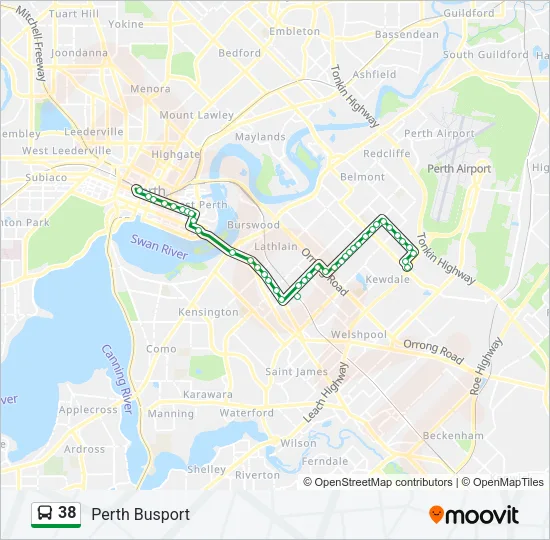 38 Bus Line Map