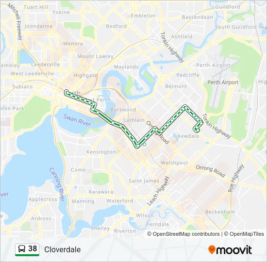 38 Bus Line Map