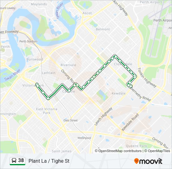 38 Bus Line Map