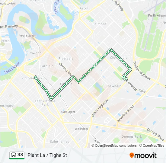 38 Bus Line Map