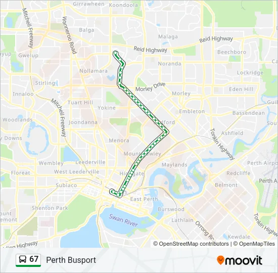 67 Bus Line Map
